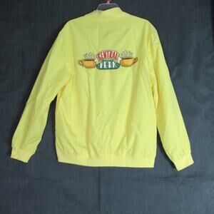 Friends TV Series Central Perk Culturefly Yellow Bomber Jacket Womens Size XL